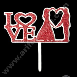 Cake Decor Exclusive Acrylic Cake Topper - Valentine Love Couple