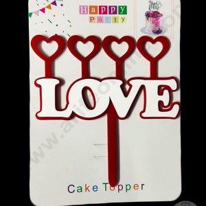 Cake Decor Exclusive Acrylic Cake Topper - Valentine Love Hearts