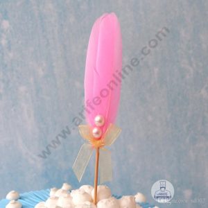 Cake Decor Feather Topper For Cake Decorations - Pink ( 1 pc Pack )