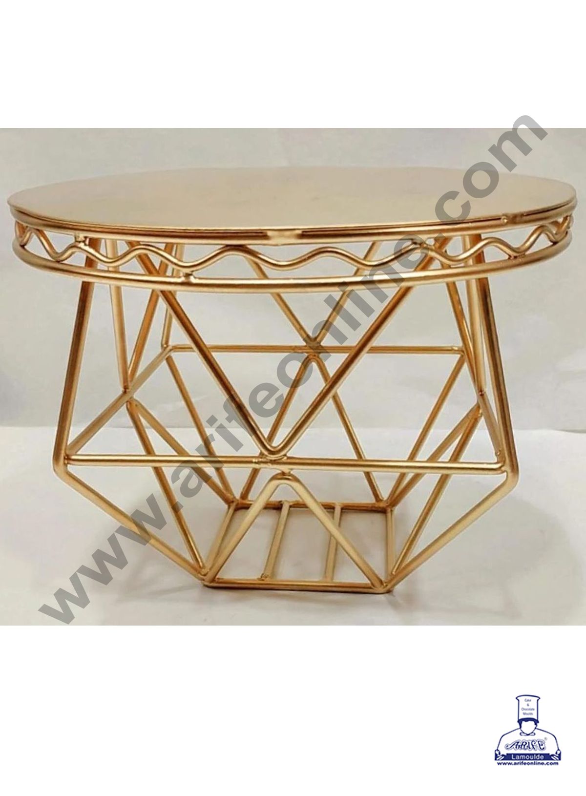Cake Decor Geometric Shape Metal Cake Stand - Gold