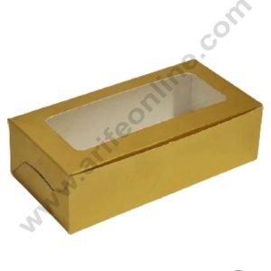 Cake Decor Golden Plum Cake Box Clear Window, Plum Carriers - Large ( 10 Pcs Pack )