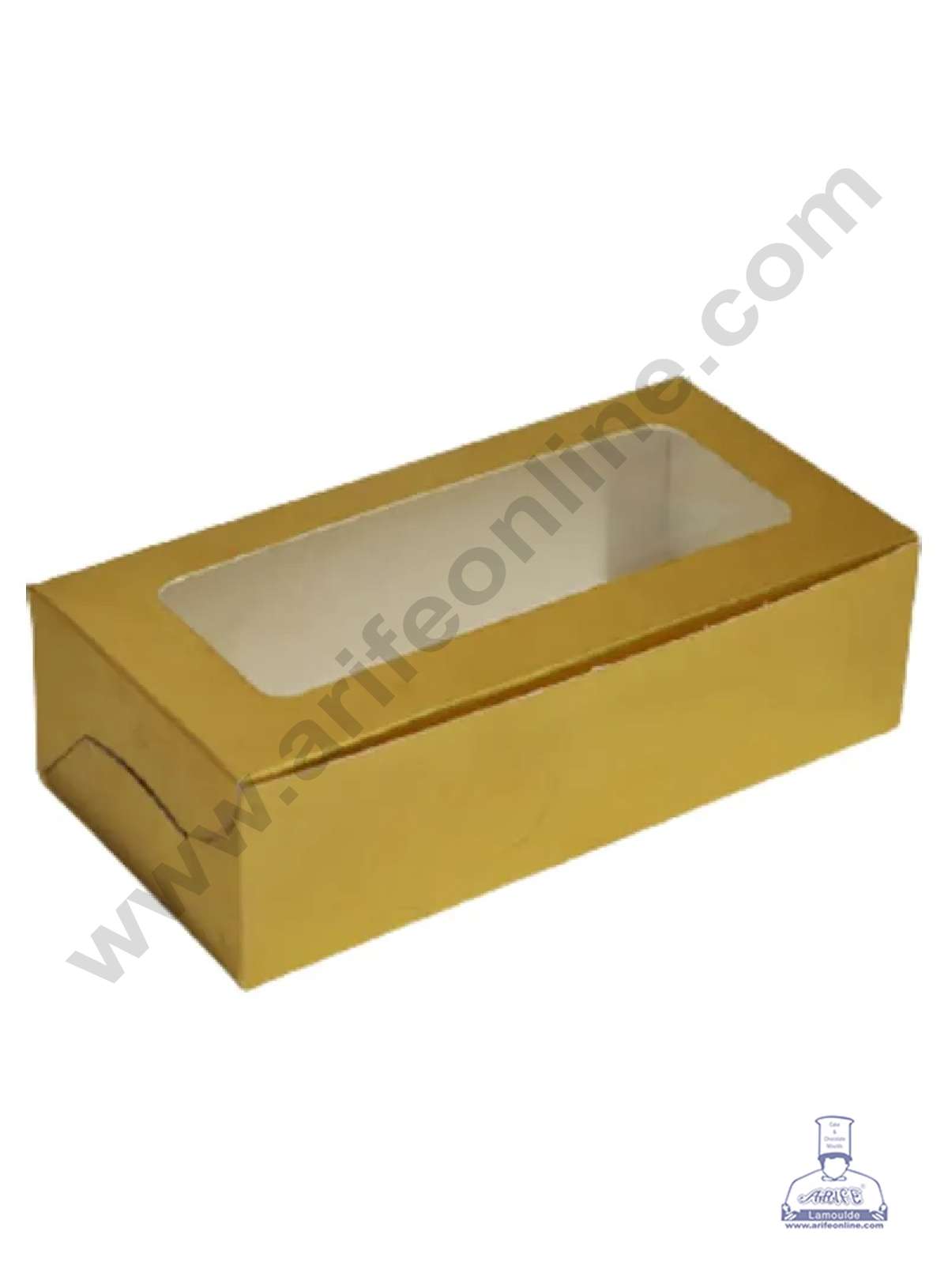 Cake Decor Golden Plum Cake Box Clear Window, Plum Carriers - Large ( 10 Pcs Pack )