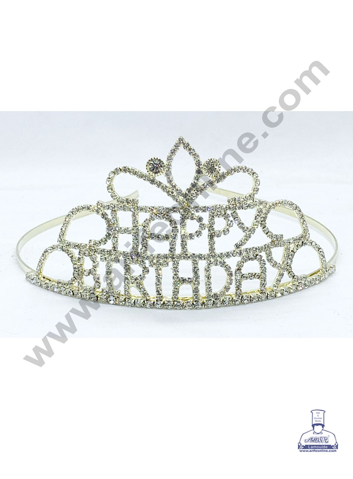 Cake Decor Happy Birthday Diamond Crown For Birthday Cake Decoration Party Wedding Hair Accessories