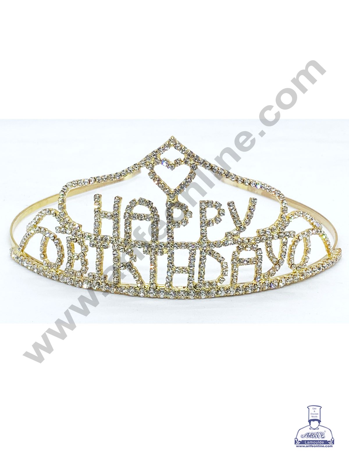 Cake Decor Happy Birthday Diamond Crown For Birthday Cake Decoration Party Wedding Hair Accessories