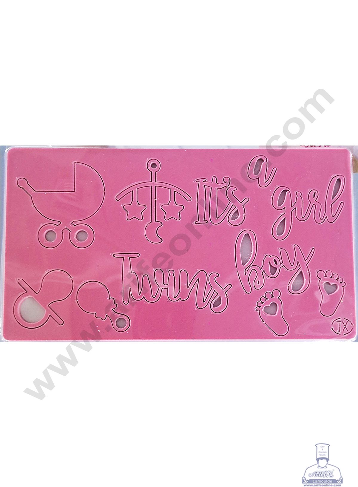 Cake Decor Its a Boy Its a Girl Theme Shape Acrylic DIY Stamp Embossed Fondant Cake Decorating TXHMI-200