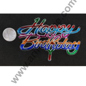 CAKE DECORβ’ Jumbo Multi Color Happy Birthday Cake Tag Cake Topper (Pack of 25 Pcs)