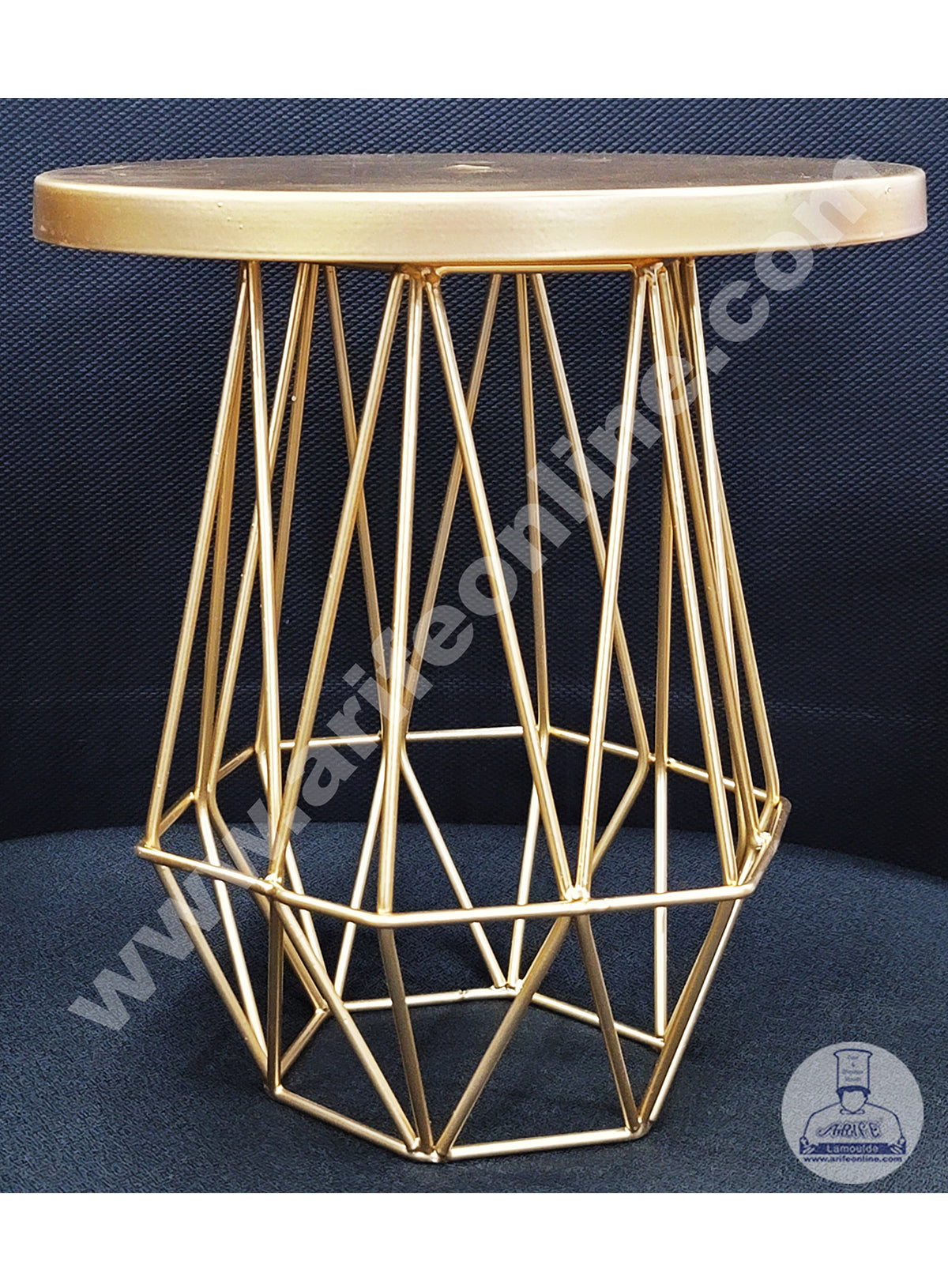 Cake Decor Long Geometric Shape Metal Cake Stand - Gold