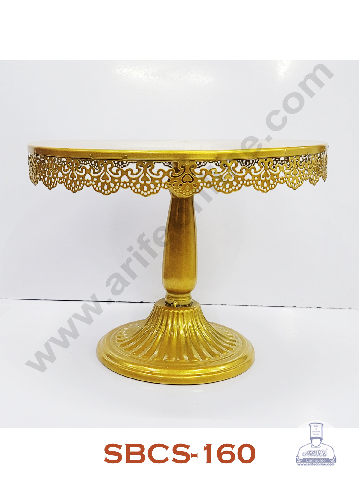 Cake Decor Long Metal Fancy Cake Display Stand & Cup Cake Stand - Golden(SBCS-160)