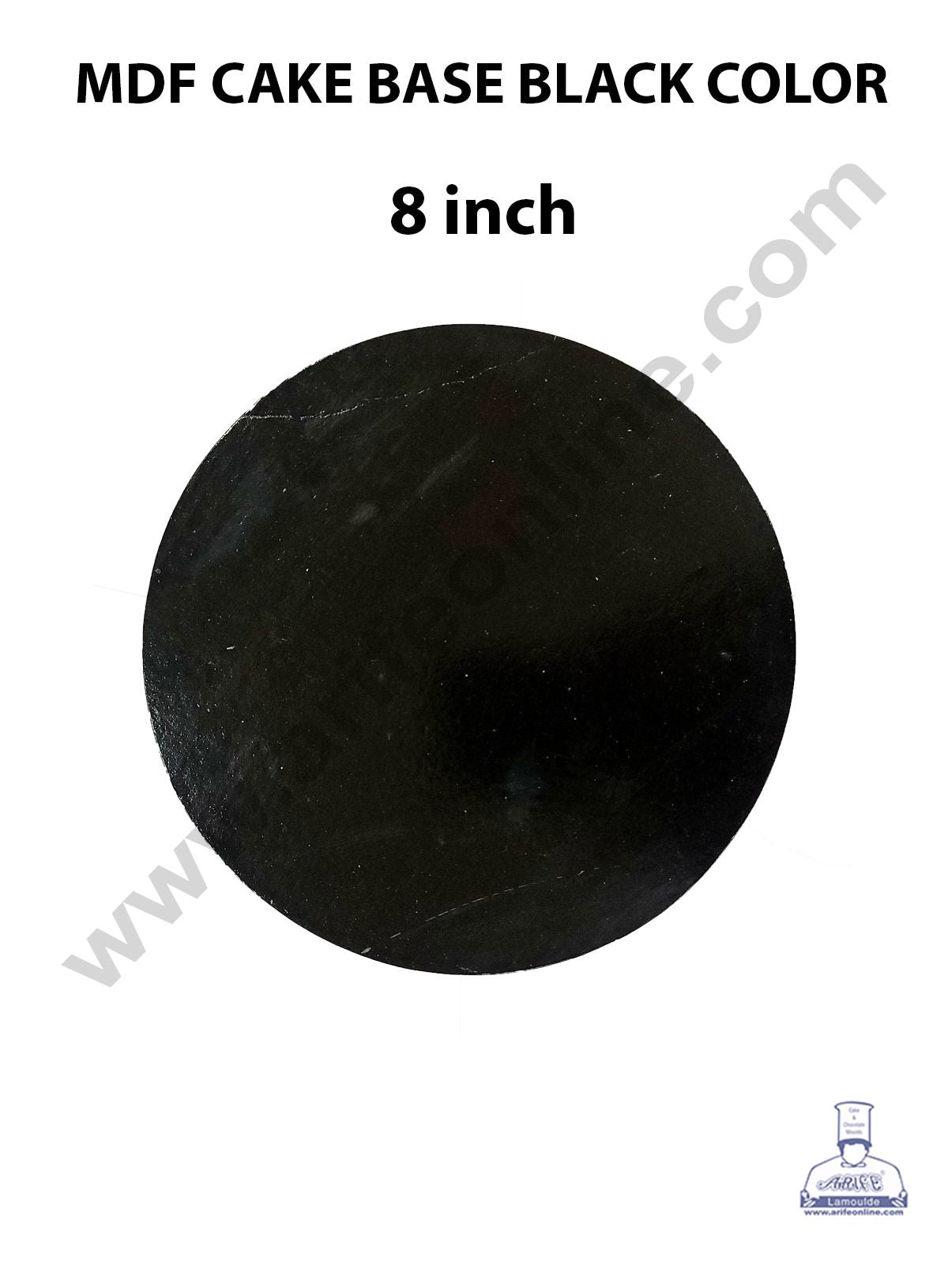 Cake Decor MDF Cake Base 10 Pieces Round - Black Color - 8 inch