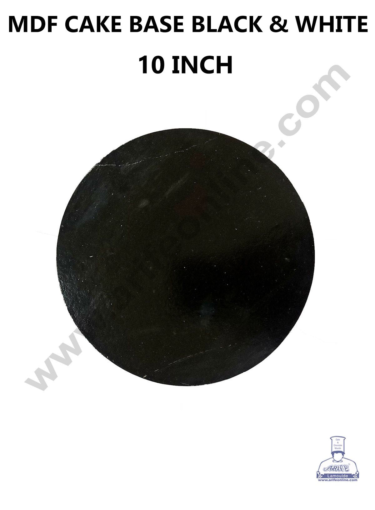 Cake Decor MDF Cake Base 10 Pieces Round - Black and White Color - 10 inch