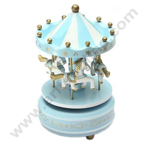 Cake Decor™ Merry-Go-Round Carousel Music Box - Blue