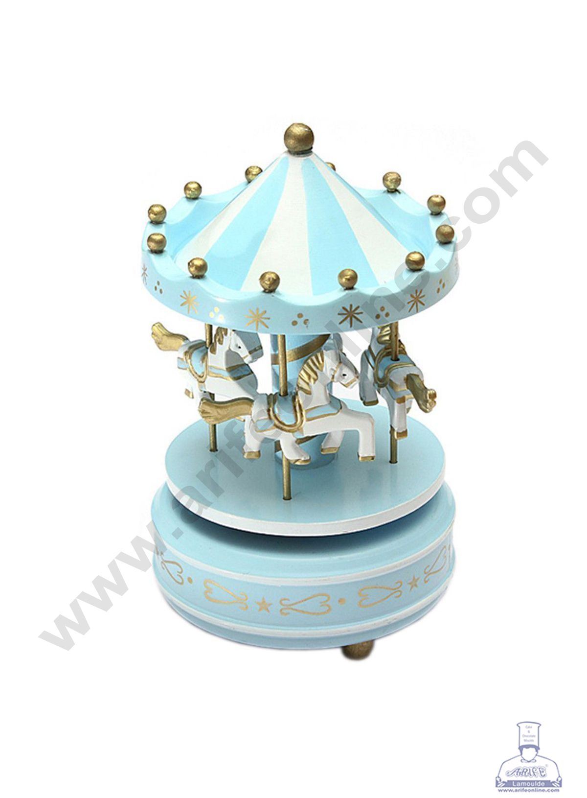 Cake Decor™ Merry-Go-Round Carousel Music Box - Blue