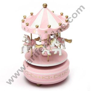 Cake Decor™ Merry-Go-Round Carousel Music Box - Pink