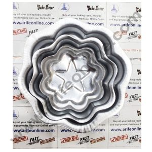 Cake Decor Mini Flower Shape Aluminum 3 in 1 Cake Mould ( Set of 3 )