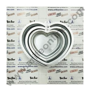 Cake Decor Mini Heart Shape Aluminum 3 in 1 Cake Mould ( Set of 3 )