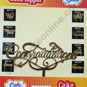 Cake Decor Mirror Finishing Acrylic Cake Topper Congratulations SBMT-610