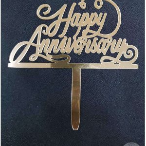 Cake Decor Mirror Finishing Acrylic Cake Topper Happy Anniversary SBMT-513-1