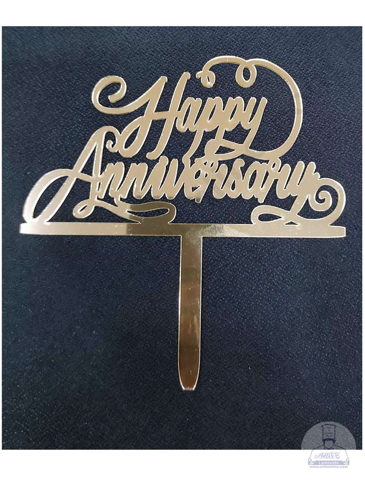 Cake Decor Mirror Finishing Acrylic Cake Topper Happy Anniversary SBMT-513-1