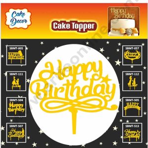 Cake Decor Mirror Finishing Acrylic Cake Topper Happy Birthday