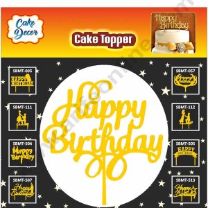 Cake Decor Mirror Finishing Acrylic Cake Topper Happy Birthday SBMT-804
