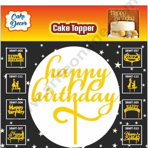 Cake Decor Mirror Finishing Acrylic Cake Topper Happy Birthday SBMT-815
