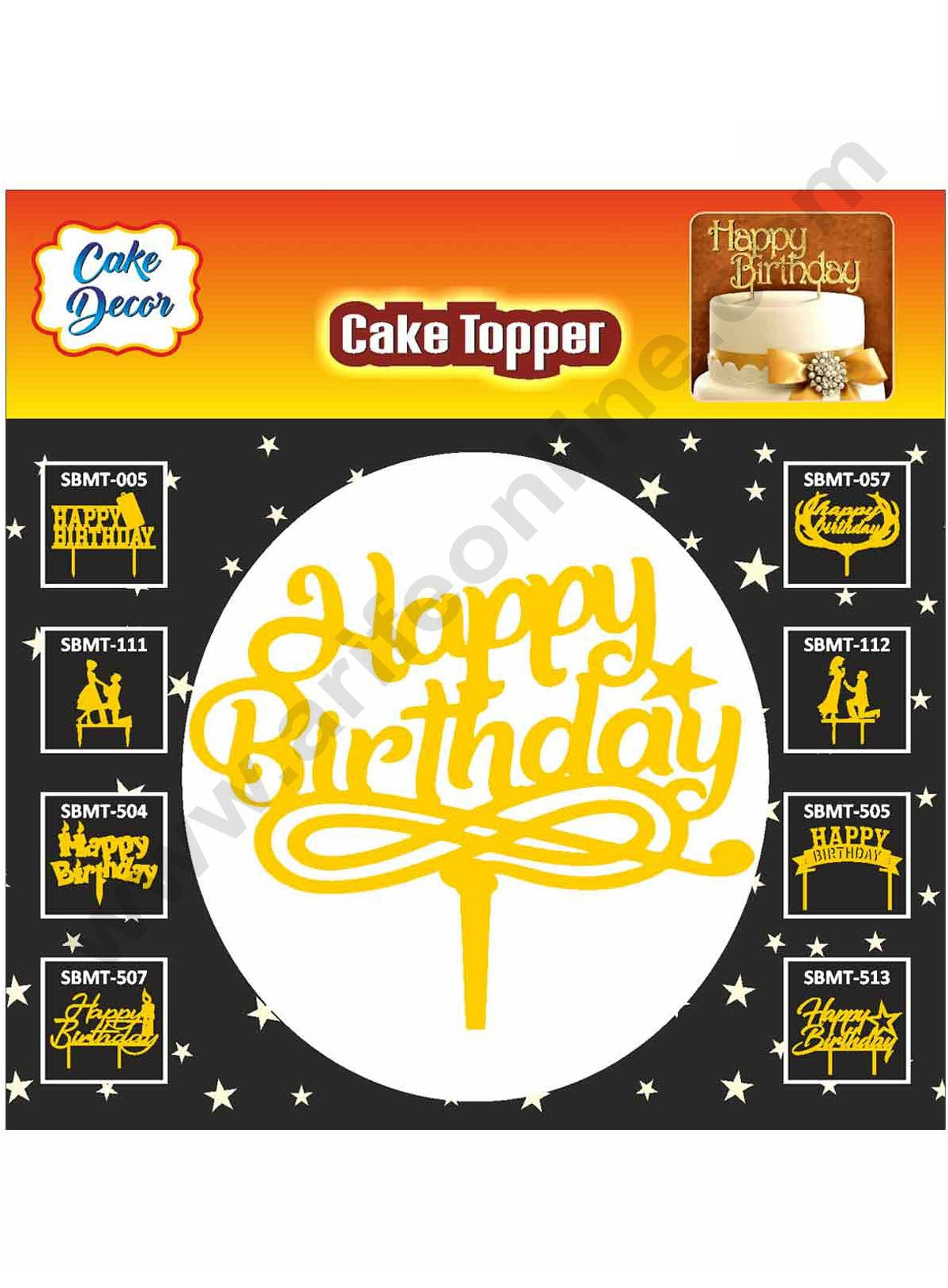 Cake Decor Mirror Finishing Acrylic Cake Topper Happy Birthday