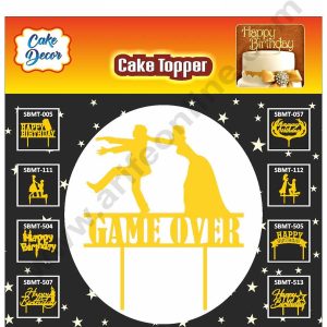 Cake Decor Mirror Finishing Acrylic Couples Cake Topper Couple Game Over