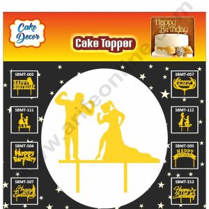 Cake Decor Mirror Finishing Acrylic Couples Cake Topper Couple Gym