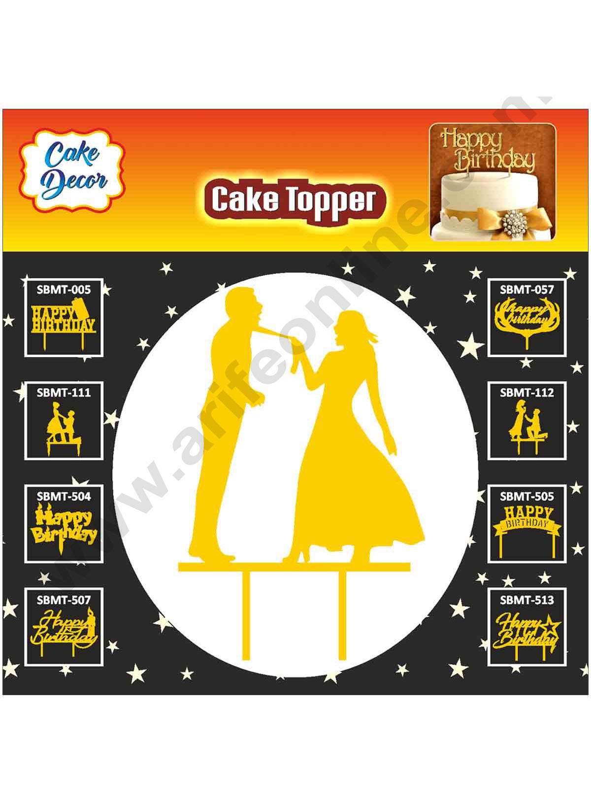 Cake Decor Mirror Finishing Acrylic Couples Cake Topper Shrouded Couple ( SBMT-816 )