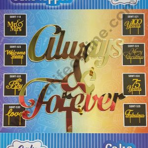 Cake Decor Mirror Shimmer Acrylic Cake Topper Always And Forever SBMT-549