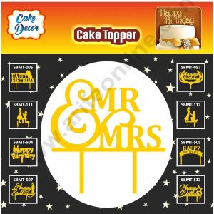 Cake Decor Mirror Shimmer Shining Acrylic Cake Topper Mr. and Mrs. SBMT-801
