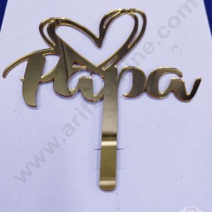Cake Decor™ Fathers Day Acrylic Cake Topper Papa with Heart ( SBMT-Father1 )