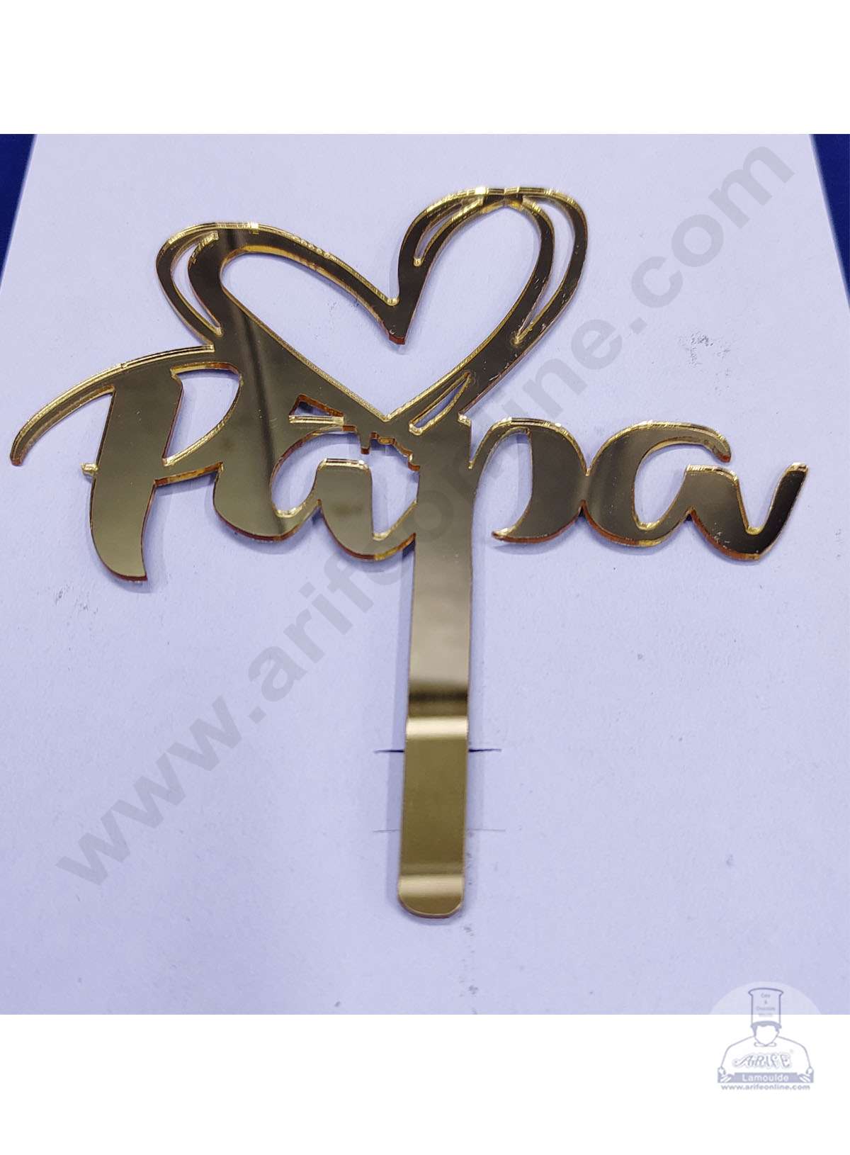 Cake Decor™ Fathers Day Acrylic Cake Topper Papa with Heart ( SBMT-Father1 )