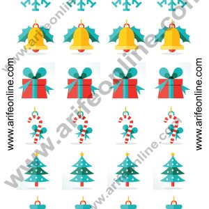 Cake Decor Mix Shapes Square Chocolate Stickers (A4 Size Sheet)