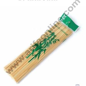 Cake Decor Natural Bamboo Wooden Skewer Satay Sticks /BBQ Sticks for Kebab Chicken Paneer Tikka Fruits Salad for Barbecue and Grilling ( 10 inches )