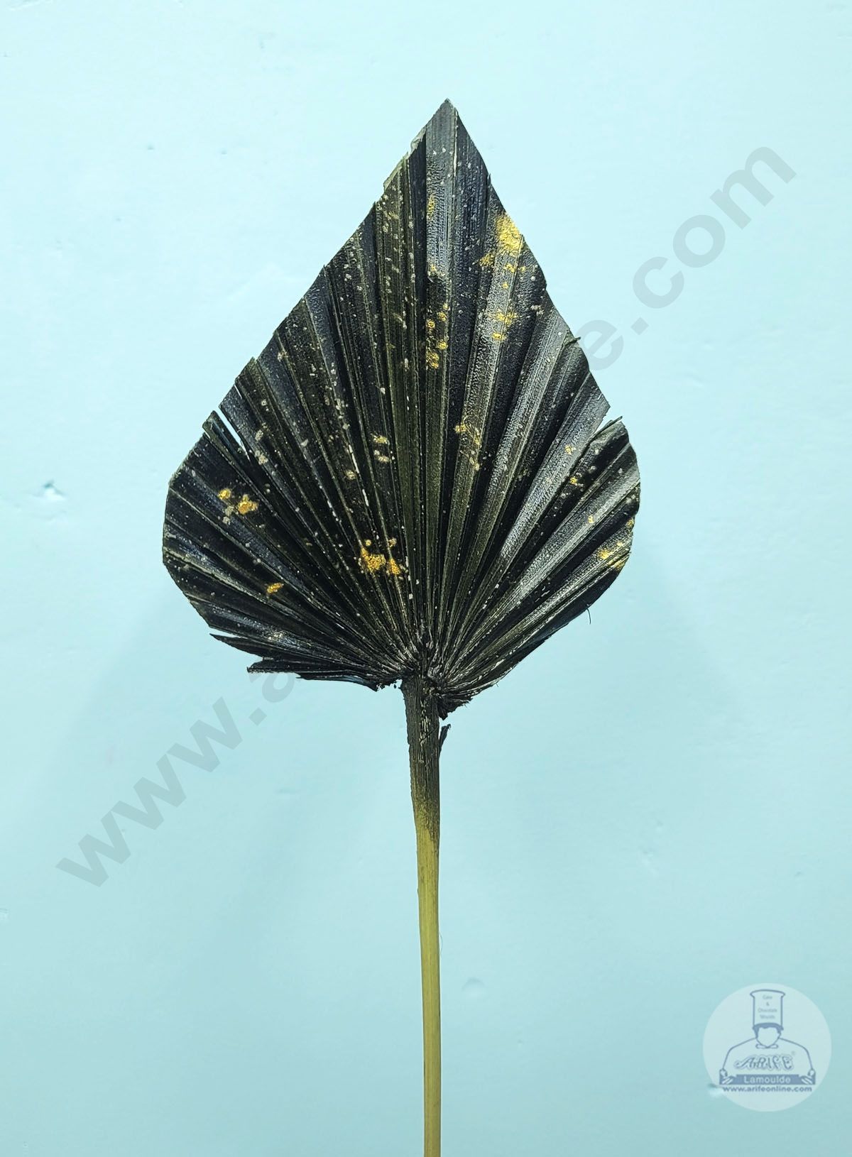 Cake Decor Natural Palm Spear Leaf For Cake Decoration - Black Gold ( 1 pc pack )