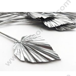 Cake Decor Natural Palm Spear Leaf For Cake Decoration - Silver ( 1 pc pack )