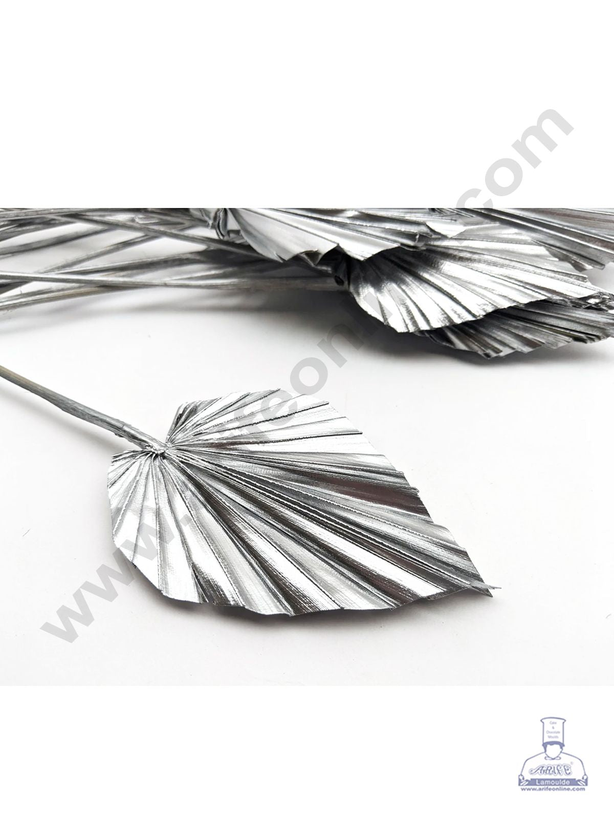 Cake Decor Natural Palm Spear Leaf For Cake Decoration - Silver ( 1 pc pack )