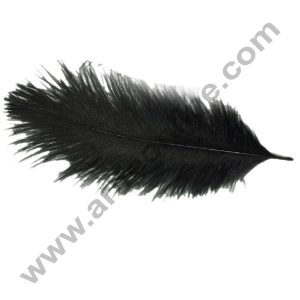 Cake Decor Ostrich Feather Topper For Cake Decorations - Black ( 1 pc Pack )