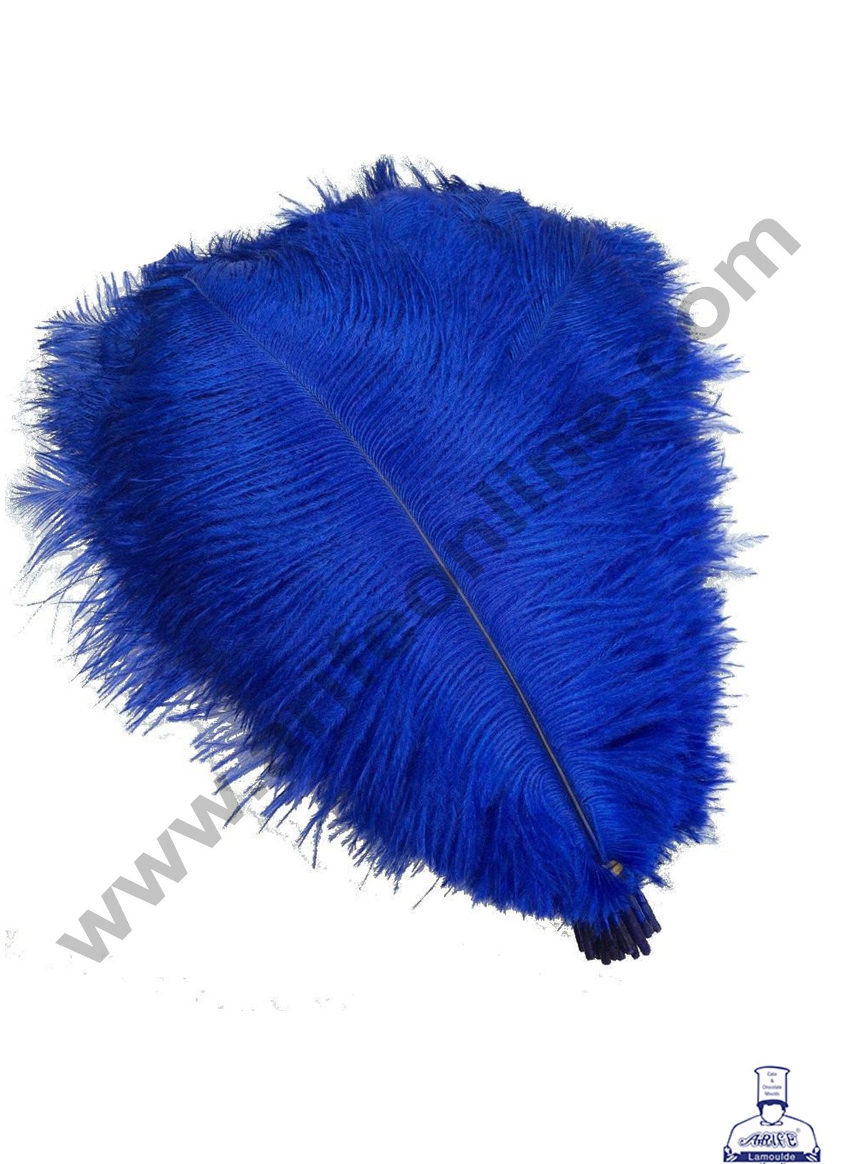 Cake Decor Ostrich Feather Topper For Cake Decorations - Blue ( 1 pc Pack )
