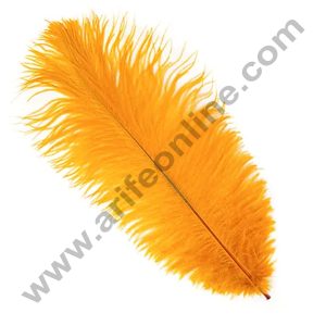 CAKE DECORβ’ Ostrich Feather Topper For Cake Decorations - Yellow ( 1 pc Pack )