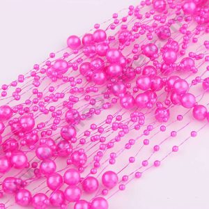 Cake Decor™ Pink Artificial Pearls String Beads Chain Garland Flowers Wedding Christmas Party Decoration 3mm 8mm Beads (SBBD-09)