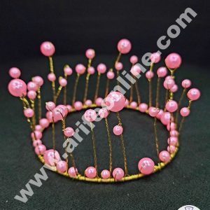 Cake Decor Pink Crown Cake Topper Wedding, Birthday Cake Decoration For King, Queen, Prince And Princess Party Wedding Hair Accessories Decoration