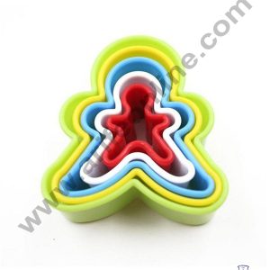Cake Decor Plastic 5 pcs Gingerbread Man Shaped Plastic Cookie Biscuit Pastry Fondant and Cake Cutter