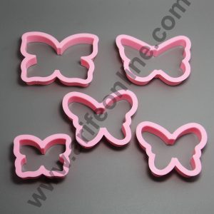 Cake Decor Plastic 5pcs Different Butterfly Shaped Plastic Cookie Biscuit Pastry Fondant and Cake Cutter