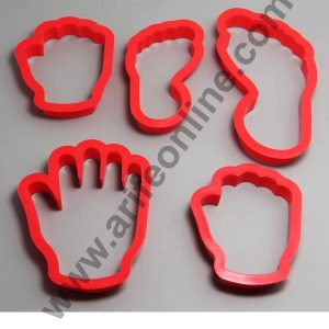 Cake Decor Plastic 5pcs Hand And Feet Shaped Plastic Cookie Biscuit Pastry Fondant and Cake Cutter