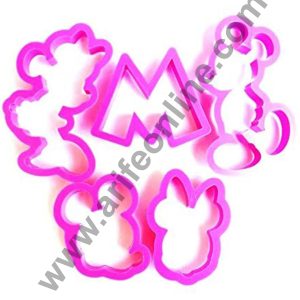 Cake Decor Plastic 5pcs Mickey Mouse and Minnie Mouse Shaped Plastic Cookie Biscuit Pastry Fondant and Cake Cutter