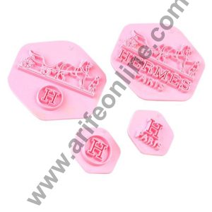 Cake Decor Plastic Hermes Shape Embosser Fondant Quilt Biscuit Mold Cookie Cutter For Cupcake Decoration And Cake Decorating Tools(4 Pcs Set)