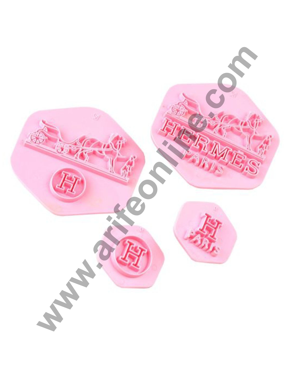 Cake Decor Plastic Hermes Shape Embosser Fondant Quilt Biscuit Mold Cookie Cutter For Cupcake Decoration And Cake Decorating Tools(4 Pcs Set)