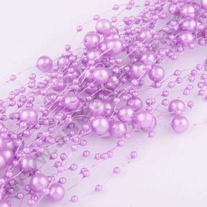Cake Decor™ Purple Artificial Pearls String Beads Chain Garland Flowers Wedding Christmas Party Decoration 3mm 8mm Beads (SBBD-10)